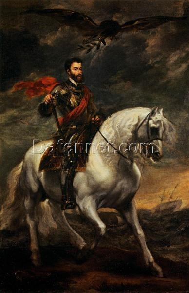 Collector’s Treasure: Dafen Village’s High-Quality “Emperor Charles V on Horseback” INSPIRED BY Van Dyck’s Baroque Portrait Oil Painting