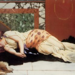 Custom - made Oil Painting of 'Endymion' in the Vein of John William Godward's 1893 Neoclassical Style, Created in Dafen Village for Home Decorators Needing a Statement Neoclassical Piece for Their Large Spaces