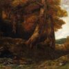 Exquisite c.1855 'Entering the Forest' by Gustave Courbet - Realist Oil Canvas Landscape, 96.2x129.5 cm, Capturing the Essence of a Private Collection Original