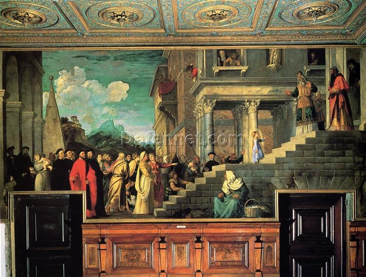 Entry of Mary into the Temple by Titian – High Renaissance Art Reproduction