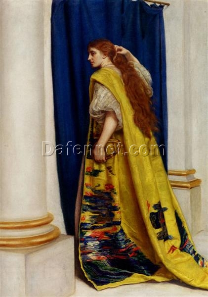 Authentic – Looking Reproduction of John Everett Millais’ “Esther” (1865) – Oil Painting from Dafen Village Celebrating Romanticism and Female Beauty, Coveted by Art Collectors Searching on Google