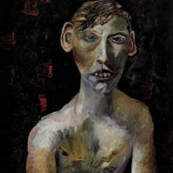 Hand - Painted "Evacuee Boy" Inspired Expressionist Portrait Oil Painting by Dafen Village Studios - Ideal for Art Collectors