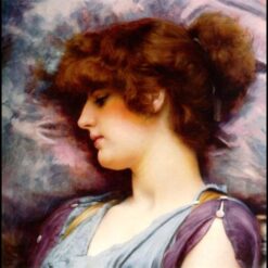 Custom - made Oil Portrait of 'Far Away Thoughts' in the Vein of John William Godward's 1892 Neoclassical Style, Created in Dafen Village for Home Decorators Seeking an Artistic and Timeless Accent