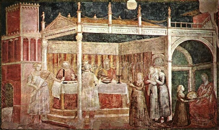 Feast of Herod” by Giotto – Proto Renaissance Fresco in Basilica di Santa Croce