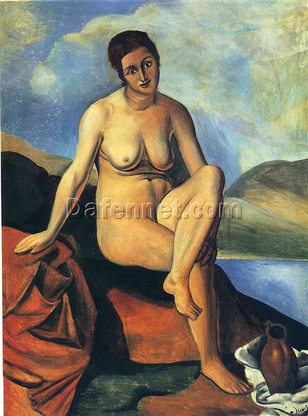 Hand – Painted Replica of “Female Nude with a Jug” INSPIRED BY Andre Derain, Neoclassical Oil Painting from Dafen Village Studio