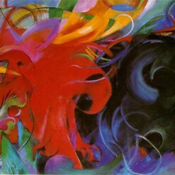 Franz Marc's 'Fighting Forms' Expressionist Style Hand-painted Oil Canvas - Perfect for Adding a Touch of Emotional Intensity and Modern Artistry to Your Space