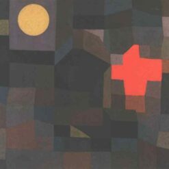 Authentic-looking 'Fire, Full Moon' by Paul Klee - Expressionist Landscape Inspired Oil Painting on Canvas from Dafen Village