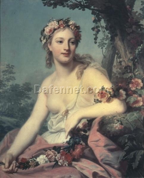 Exquisite Dafen Village-Crafted Oil Painting: Flora INSPIRED BY Louise Elisabeth Vigee Le Brun’s Iconic Neoclassical-Rococo Mythological Work