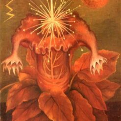 Inspired by Frida Kahlo – Flower of Life (Flame Flower) | Hand-Painted Oil Painting | Surrealist Symbolic Art | DaFen Village Studio