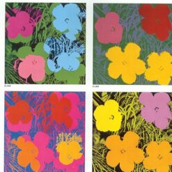 Authentic-looking Pop Art Flower Painting - Inspired by Andy Warhol's 'Flowers' (1970), Handcrafted in Dafen Village