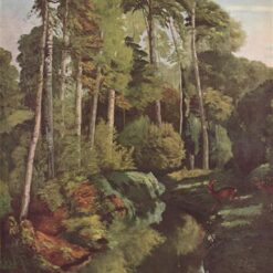 Gustave Courbet's Timeless 'Forest Brook with Deer' - 1868 Realist Landscape Oil Painting on Canvas, Ideal for Nature Lovers