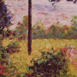 Exquisitely Hand-Painted Oil on Wood Replica of Georges Seurat's 'Forest of Barbizon' - A Tranquil Impressionist Landscape by Dafen Village Artists for Art Aficionados and Nature Lovers