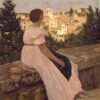 Hand - Painted Impressionist Genre Painting "The Pink Dress" INSPIRED BY Frederic Bazille (c.1864) - Created by Talented Dafen Village Artists