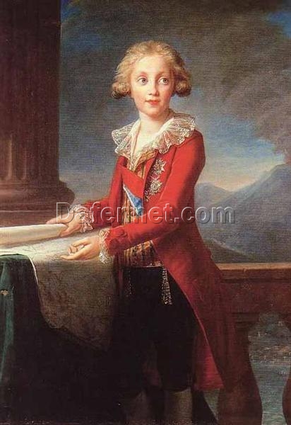 Dafen Village Handmade Oil Canvas Replica: Portrait of Francis I Bourbon INSPIRED BY Louise Elisabeth Vigee Le Brun’s 1790 Work