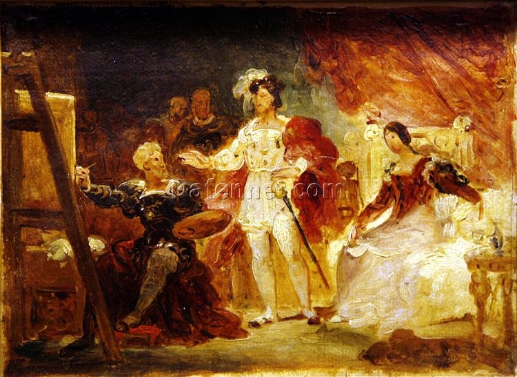 Home Decor Enhancement: Dafen Village’s Artistic Rendition of “Francois the Ist in the studio of Rosso” in Rococo Style Oil Canvas