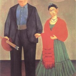 Custom Oil Painting Inspired by Frida Kahlo’s Frieda and Diego Rivera – Hand-Painted Naïve Art Reproduction from DaFen Village Studio | Mexican Fine Art Portrait for Home, Office, and Gallery Décor