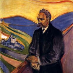 Custom Oil Painting Inspired by Edvard Munch’s Friedrich Nietzsche – Hand-Painted Portrait Reproduction from DaFen Village Studio | Expressionist Fine Art for Home, Office, and Library Décor