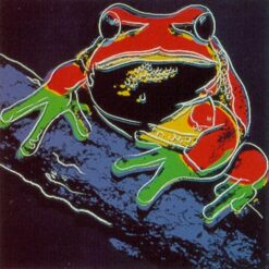 Unique Hand-Painted Interpretation of Andy Warhol's 1983 'Pine Barren Tree Frog II.294' in Pop Art Style as a Screenprint for Private Art Collections and Interior Design Projects Focused on Nature