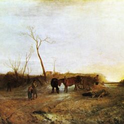 Unique 'Frosty Morning' - Style Genre Oil Painting Inspired by J.M.W. Turner, Professionally Painted in Dafen Village, Ideal for Home Decor