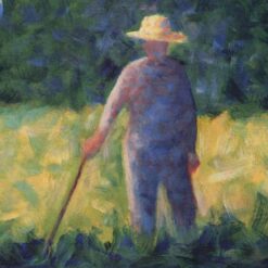 Exquisitely Hand-Painted Oil on Wood Replica of Georges Seurat's 'Gardener' (Le jardinier) - A Delicate Post-Impressionist Genre Painting by Dafen Village Artists for Art Aficionados and Art Lovers