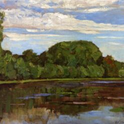 Hand - Painted Replica of Piet Mondrian's "Geinrust Farm with Isolated Tree" Inspired by 1905 - 1906 Impressionist Landscape for Home Decor in [Your Region]