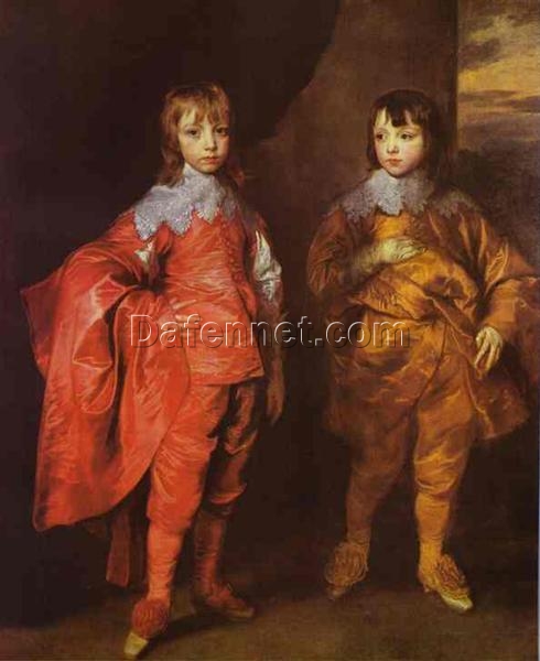 Dafen Village Handmade Replica of Anthony van Dyck’s “George Villiers, 2nd Duke of Buckingham and His Brother Lord Francis Villiers” – A Baroque Portrait Gem on Oil Canvas