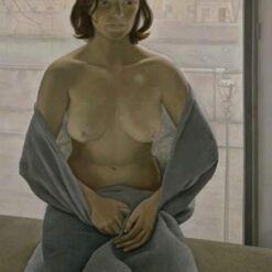 Hand - Painted "Girl in a Blanket" Inspired Contemporary Realism Nude Oil Painting by Dafen Village Studios - A Stunning Artwork for Art Connoisseurs