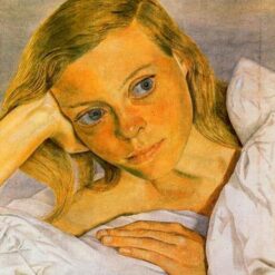 Authentic - Looking "Girl in Bed" Inspired Contemporary Realism Artwork from Dafen Village - Ideal for Home and Office Decor