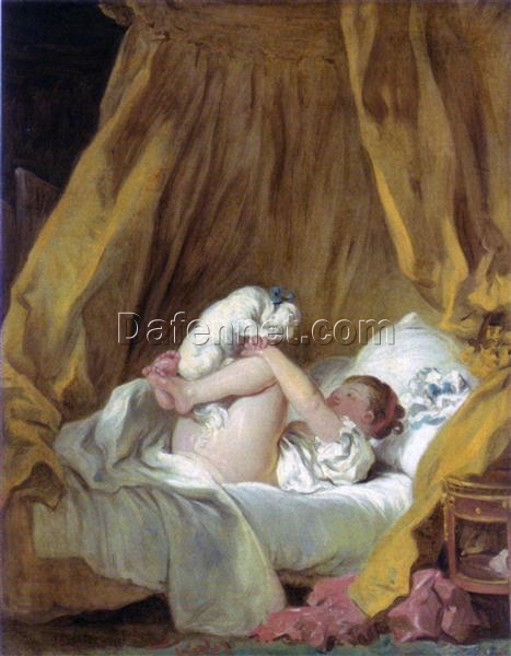 Collector’s Edition “Girl with a Dog” Inspired Rococo Portrait Oil Painting from Dafen Village