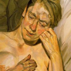 Exquisite Dafen Village Creation: 'Girl with Fair Hair' Inspired by Lucian Freud - Expressionist Nude Oil Painting