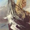 Gustave Courbet's Timeless 1865 'Girl with Seagulls, Trouville' - Realist Portrait Oil Painting on Canvas, 81x65 cm, A Tribute to Private Collection's Treasure, Great for Interior Decoration