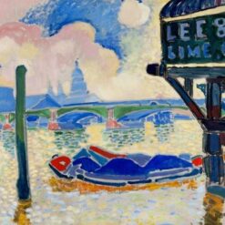 Fauvist Style 'Barges on the Thames' Oil Painting by Andre Derain Replica - A Mesmerizing Cityscape for Home Decor and Art Lovers