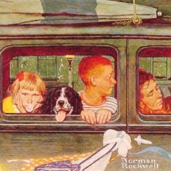 Dafen Village's Authentic - looking Replica of Norman Rockwell's 1947 'Going and Coming' - Perfect for Decorating with a Touch of Retro Charm