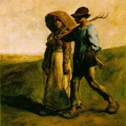 Custom-Sized Realist Genre Painting "Going to Work" Inspired by Jean-Francois Millet's 1851 - 1853 Masterpiece - Handmade in Dafen Village to Suit Your Space