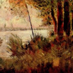 Custom-Made Oil on Canvas Painting Inspired by Georges Seurat's 'Grassy Riverbank' - Unique Creations Tailored to Your Taste by Dafen Village Studios