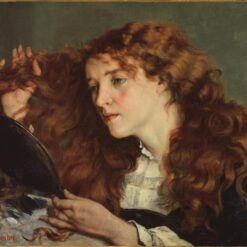 Gustave Courbet's Timeless 1865 'Portrait of Jo, the Beautiful Irish Girl' - Realist Portrait Oil Painting on Canvas, 54x65 cm, A Tribute to Nationalmuseum's Collection, Great for Interior Decoration