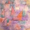 Unique Reproduction of Paul Klee's 'Harbour with Sailing Ships' - Cubist Marina Inspired Oil on Canvas from Dafen Village