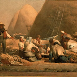 Hand - Painted Realist Genre Painting "Harvesters Resting" INSPIRED BY Jean - Francois Millet (1850 - 1853) - Skillfully Rendered by Dafen Village Artisans