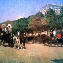 Dafen Village Inspired Reproduction of Childe Hassam's "Grand Prix Day, Sun" (1887) - High-Quality Impressionist Genre Oil Painting for Sale, Great for Art Collections and Interior Design