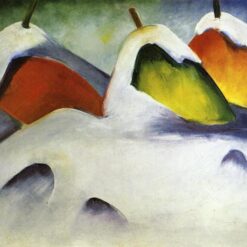 Haystacks in the Snow" by Franz Marc - Hand - painted Expressionist Landscape Oil Painting Replica from Dafen Village Studios