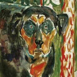 High-quality 'Head of a Dog' Expressionist Inspired Oil Painting by Edvard Munch - Direct from Dafen Village Studios for Art Aficionados