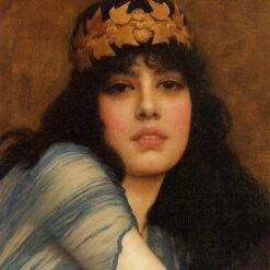 Customizable Oil Painting of 'Head of a Girl (The Priestess)' in the Vein of John William Godward's 1896 Neoclassical Style, Created in Dafen Village for Gift - givers Looking for Unusual Neoclassical Art Gifts