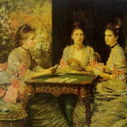 Hand-Painted Reproduction of John Everett Millais' "Hearts are Trumps" - A Charming Realistic Genre Oil Painting from Dafen Village