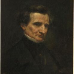 Exquisite 1850 Gustave Courbet 'Hector Berlioz' Realist Oil on Canvas Portrait - 61x48 cm, Inspired by Musée d'Orsay Masterpiece