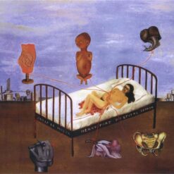 Custom Oil Painting Inspired by Frida Kahlo’s Henry Ford Hospital (The Flying Bed) – Hand-Painted Naïve Art & Surrealist Reproduction from DaFen Village Studio | Symbolic Mexican Fine Art for Home and Office Décor