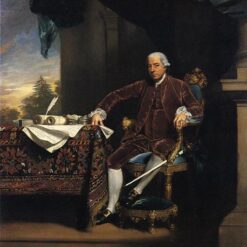 Large Format Hand-Painted Oil Canvas Replica of Henry Laurens INSPIRED BY John Singleton Copley’s 1782 Neoclassical Masterpiece at National Portrait Gallery, London