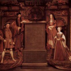 High - Quality Replica 'Henry VII, Elisabeth of York, Henry VIII and Jane Seymour' INSPIRED BY Hans Holbein the Younger - Northern Renaissance Oil on Canvas Painting from Dafen Village for Home and Office Decor with a Historical Flair