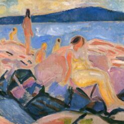 Edvard Munch's 'High Summer II' Expressionist Style Hand-painted Oil Canvas - Ideal for Creating a Serene and Invigorating Atmosphere in Your Space