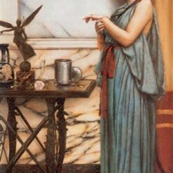 Captivating Hand - painted Oil Reproduction of 'His Birthday Gift' INSPIRED BY John William Godward's 1889 Neoclassical Genre Painting, from Dafen Village for Art Enthusiasts and Neoclassical Lovers