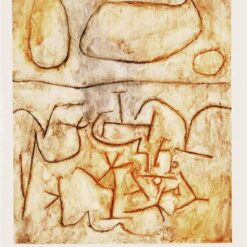 Unique Reproduction of Paul Klee's 'Historic Ground' - Expressionist Landscape Inspired Oil on Paper, Made in Dafen Village